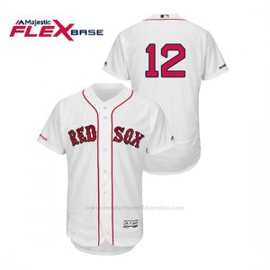 Camiseta Beisbol Hombre Boston Red Sox Brock Holt 150th Aniversario Patch Flex Base Blanco