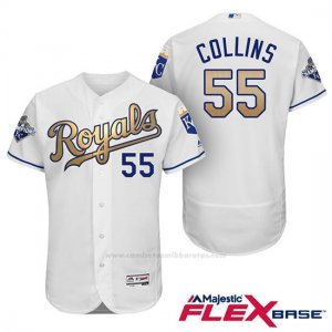 Camiseta Beisbol Hombre Kansas City Royals Campeones 55 Tim Collins Flex Base Oros