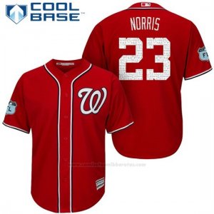 Camiseta Beisbol Hombre Washington Nationals Derek Norris Scarlet 2017 Entrenamiento de Primavera Cool Base