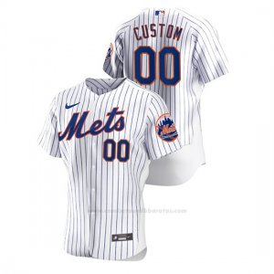 Camiseta Beisbol Hombre New York Mets Personalizada Autentico Nike Blanco