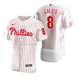 Camiseta Beisbol Hombre Philadelphia Phillies Freddy Galvis Autentico Primera Blanco