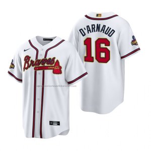 Camiseta Beisbol Hombre Atlanta Braves Travis D'arnaud 2022 Gold Program Replica Blanco