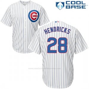 Camiseta Beisbol Hombre Chicago Cubs 28 Kyle Hendricks Blanco Cool Base