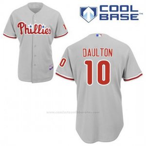 Camiseta Beisbol Hombre Philadelphia Phillies Darren Daulton 10 Gris Cool Base