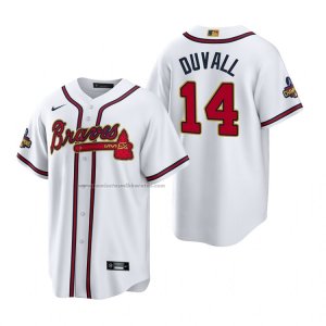 Camiseta Beisbol Hombre Atlanta Braves Adam Duvall 2022 Gold Program Replica Blanco