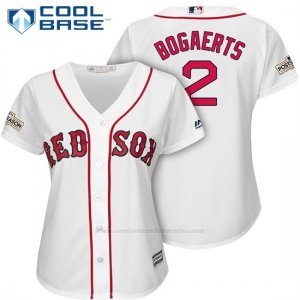 Camiseta Beisbol Mujer Boston Red Sox 2017 Postemporada 2 Xander Bogaerts Blanco Cool Base