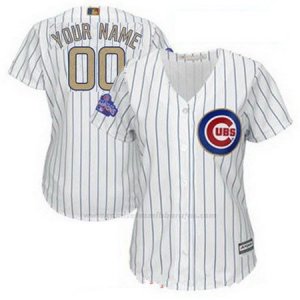 Camiseta Mujer Chicago Cubs Personalizada 2018 Blanco