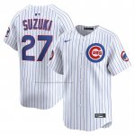 Camiseta Beisbol Hombre Chicago Cubs Seiya Suzuki 2025 World Tour Tokyo Series Primera Limited Blanco