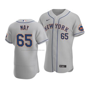 Camiseta Beisbol Hombre New York Mets Trevor May Autentico Road Gris