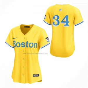 Camiseta Beisbol Mujer Boston Red Sox David Ortiz City Connect Limited Amarillo