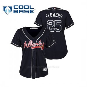 Camiseta Beisbol Mujer Atlanta Braves Tyler Flowers Cool Base Majestic Alternato 2019 Azul