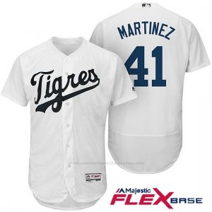 Camiseta Beisbol Hombre Detroit Tigers 41 Victor Martinez Blanco Hispanic Heritage Flex Base Jugador