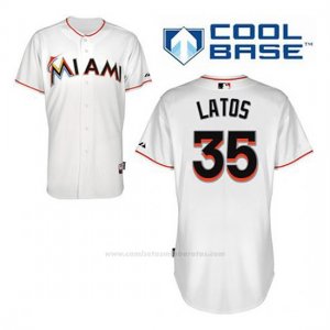 Camiseta Beisbol Hombre Miami Marlins Mat Latos 35 Blanco 1ª Cool Base