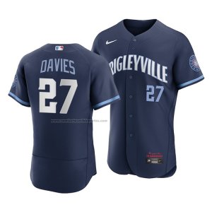 Camiseta Beisbol Hombre Chicago Cubs Zach Davies 2021 City Connect Autentico Azul