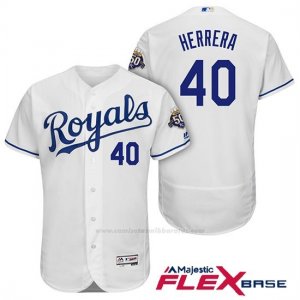 Camiseta Beisbol Hombre Kansas City Royals Kelvin Herrera Blanco 50th Season Flex Base