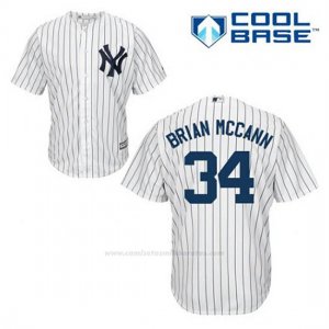 Camiseta Beisbol Hombre New York Yankees Brian Mccann 34 Blanco 1ª Cool Base