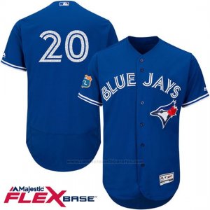 Camiseta Beisbol Hombre Toronto Blue Jays Josh Donaldson 20 Azul Flex Base Autentico Coleccion On Field Entrenamiento de Primavera
