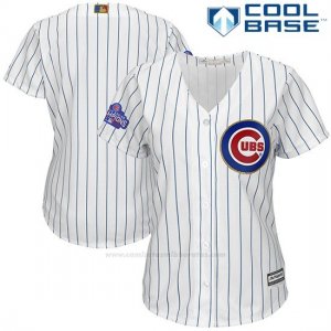 Camiseta Beisbol Mujer Chicago Cubs Blanco Oro Program Cool Base
