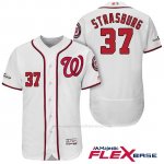 Camiseta Beisbol Hombre Washington Nationals 2017 Postemporada Stephen Strasburg Blanco Flex Base