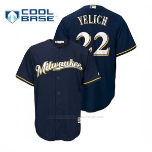 Camiseta Beisbol Hombre Milwaukee Brewers Christian Yelich Cool Base Alternato Azul