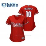 Camiseta Beisbol Mujer Philadelphia Phillies J.t. Realmuto Cool Base Majestic Alternato Rojo