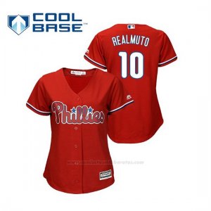 Camiseta Beisbol Mujer Philadelphia Phillies J.t. Realmuto Cool Base Majestic Alternato Rojo