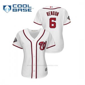 Camiseta Beisbol Mujer Washington Nationals Anthony Rendon 2019 World Series Bound Cool Base Blanco