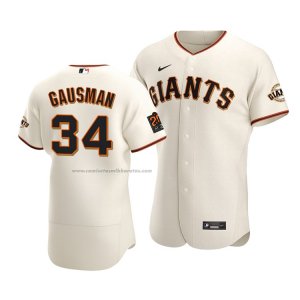 Camiseta Beisbol Hombre San Francisco Giants Kevin Gausman Autentico Primera Crema