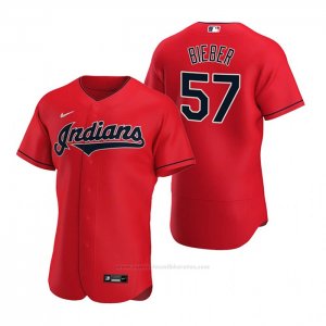 Camiseta Beisbol Hombre Cleveland Indians Shane Bieber Autentico Alterno 2020 Rojo