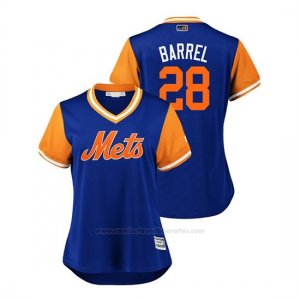 Camiseta Beisbol Mujer New York Mets Phillip Evans 2018 Llws Players Weekend Barrel Royal