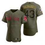 Camiseta Beisbol Hombre Boston Red Sox Garrett Richards Camuflaje Digital Verde 2021 Salute To Service
