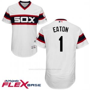 Camiseta Beisbol Hombre Chicago White Sox 1 Adam Eaton Blanco Autentico Coleccion Alterno Flex Base