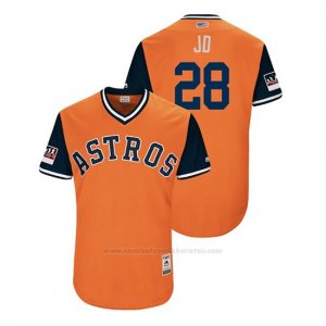 Camiseta Beisbol Hombre Houston Astros J.d. Davis 2018 Llws Players Weekend Jd Orange