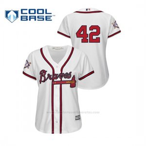 Camiseta Beisbol Mujer Atlanta Braves 2019 Jackie Robinson Day Cool Base Blanco