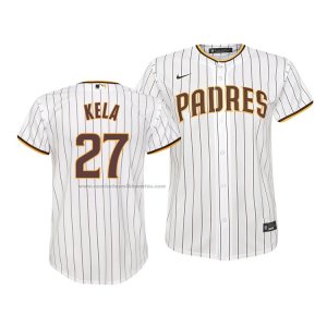 Camiseta Beisbol Nino San Diego Padres Keone Kela Replica Primera Blanco
