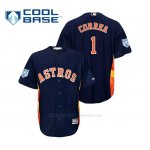 Camiseta Beisbol Hombre Houston Astros Carlos Correa Cool Base Entrenamiento de Primavera 2019 Azul