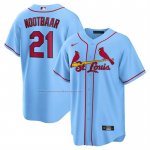 Camiseta Beisbol Hombre St. Louis Cardinals Lars Nootbaar Alterno Replica Azul Claro