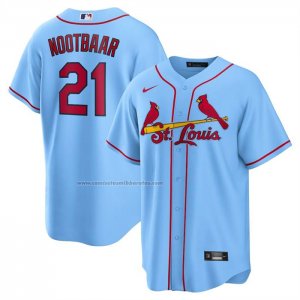 Camiseta Beisbol Hombre St. Louis Cardinals Lars Nootbaar Alterno Replica Azul Claro