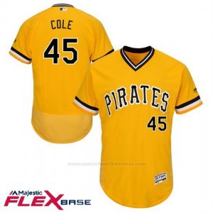 Camiseta Beisbol Hombre Pittsburgh Pirates Gerrit Cole Autentico Coleccion Oro Flex Base Jugador