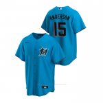 Camiseta Beisbol Hombre Miami Marlins Brian Anderson Replica Alterno Azul