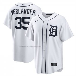 Camiseta Beisbol Hombre Detroit Tigers Justin Verlander Primera Replica Blanco