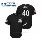 Camiseta Beisbol Hombre Chicago White Sox Reynaldo Lopez Cool Base Entrenamiento de Primavera 2019 Negro