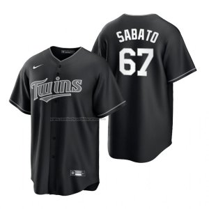 Camiseta Beisbol Hombre Minnesota Twins Aaron Sabato Replica 2021 Negro