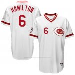 Camiseta Beisbol Hombre Cincinnati Reds 6 Billy Hamilton Blanco Turn Back The Clock