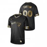 Camiseta Beisbol Hombre Toronto Blue Jays Personalizada 2019 Golden Edition V Neck Negro