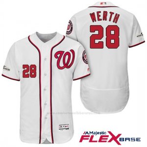 Camiseta Beisbol Hombre Washington Nationals 2017 Postemporada Jayson Werth Blanco Flex Base