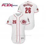 Camiseta Beisbol Hombre Cincinnati Reds Raisel Iglesias 150th Aniversario Patch Flex Base Blanco