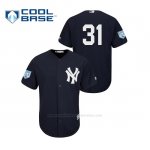 Camiseta Beisbol Hombre New York Yankees Aaron Hicks 2019 Entrenamiento de Primavera Cool Base Azul