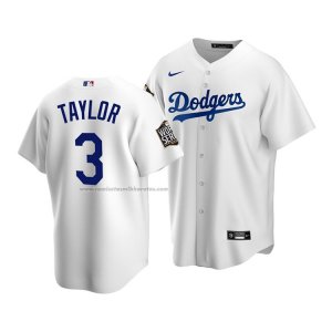 Camiseta Beisbol Hombre Los Angeles Dodgers Chris Taylor 2020 Replica Primera Blanco