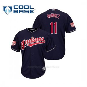 Camiseta Beisbol Hombre Cleveland Indians Jose Ramirez Cool Base Entrenamiento de Primavera 2019 Azul